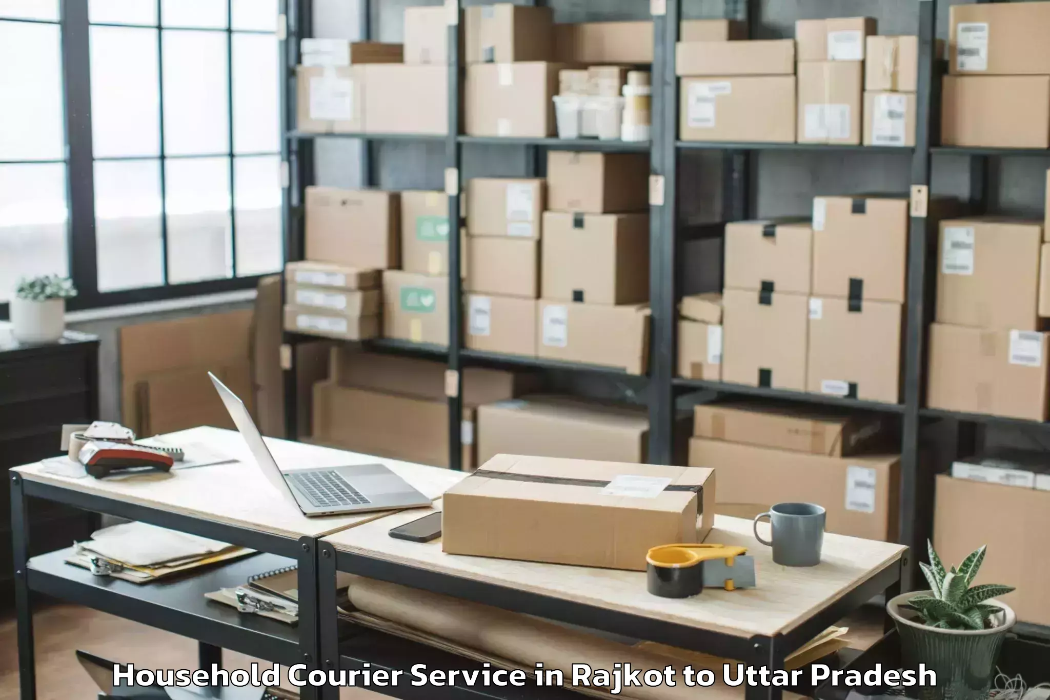 Book Rajkot to Garautha Household Courier Online